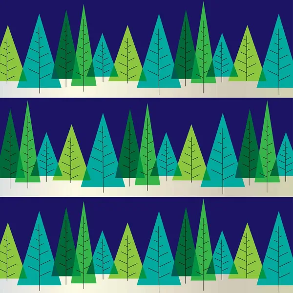 有重叠圣诞树的冬季病媒条纹 — 图库矢量图片