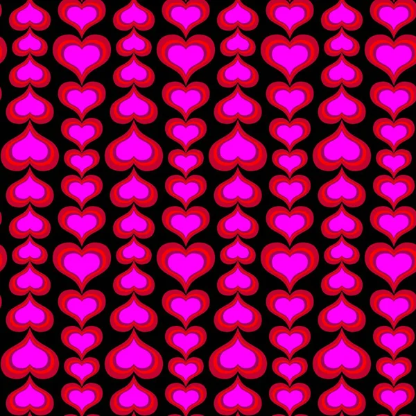 Mod Valentines Day Coeur Concentrique Motif Vectoriel Sans Couture Sur — Image vectorielle