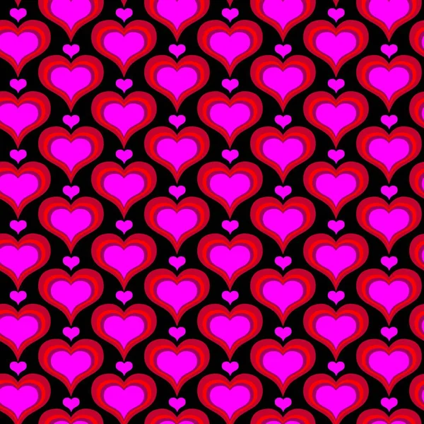 Día San Valentín Mod Patrón Inconsútil Corazón Grande Pequeño — Vector de stock
