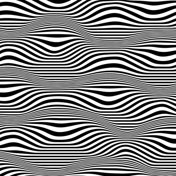 黑白相间的波浪条纹 — 图库矢量图片