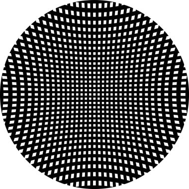 Siyah ızgara desenli çember şekil vektörü