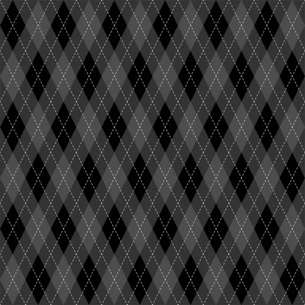 Noir Gris Argyle Tartan Plaid Sans Couture — Image vectorielle
