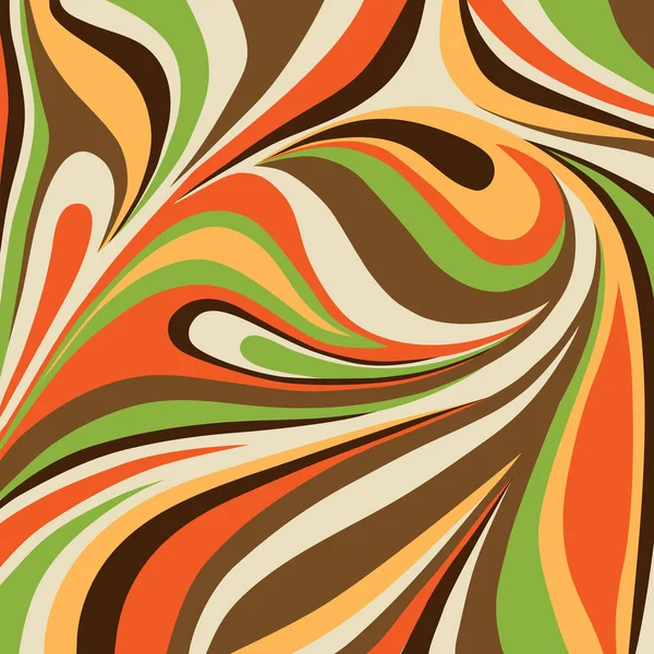 抽象的な渦巻き黄色のオレンジ緑の茶色のベクトルパターン — ストックベクタ
