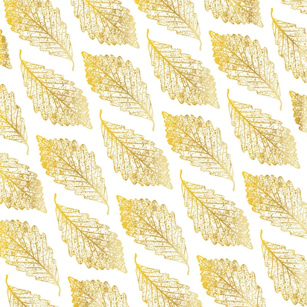 Metallic Gold Leaf Vector Pattern — Image vectorielle