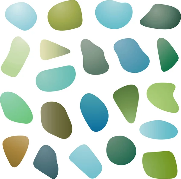 Sea Glass Organic Vector Shapes — Stock Vector