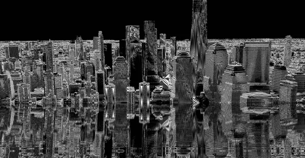 Dystopische Fotografie Der Stadt New York Nach Dem Auftauen Der — Stockfoto