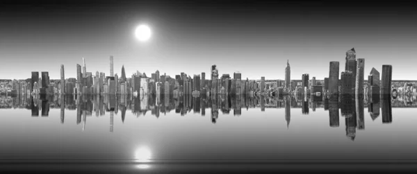 Dystopijna Fotografia Miasta Nowy Jork Rozmrożeniu Biegunów Podniesieniu Poziomu Morza — Zdjęcie stockowe