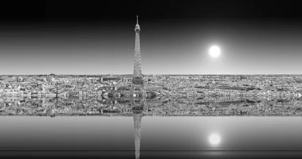 Dystopische Fotografie Van Stad Parijs Het Ontdooien Van Polen Stijging — Stockfoto
