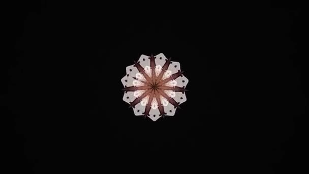 Caleidoscopio Creado Por Figuras Abstractas Convergentes Tonos Claros Oscuros — Vídeo de stock