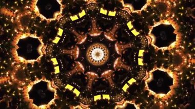 Geceleri ışıldayan bir şehrin kaleydoskopik videosu