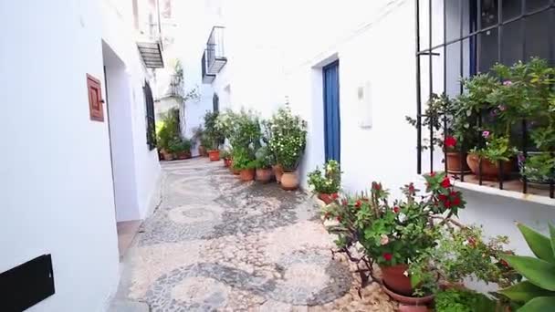 Ruas Lugares Típicos Frigiliana Cidade Branca Axarquia Destino Turístico Málaga — Vídeo de Stock