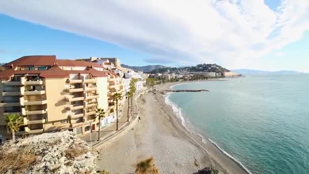 Video Tropical Coast Mediterranean Sea Almuecar Granada Andalusia Spain — Stock Video