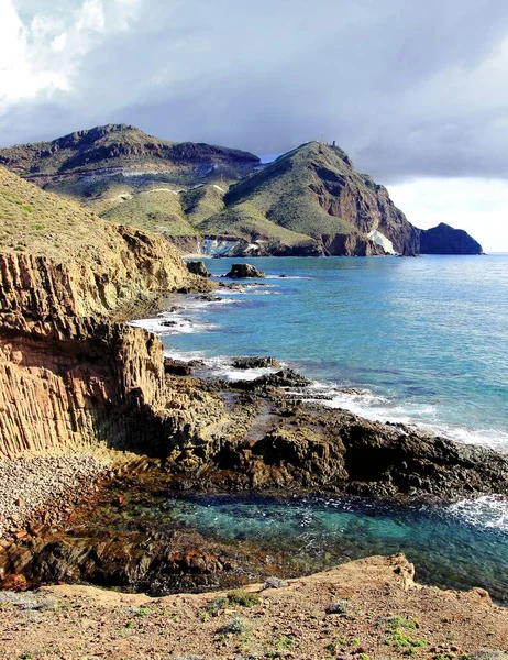 Tongues Lava Eroded Sea Auto Clastic Gaps Pyroclastic Andesite Petrified — Stock Photo, Image