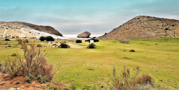 Cabo Gata 비때문에 뒤덮인 Almera 루시아 Andalusia 광고를 — 스톡 사진