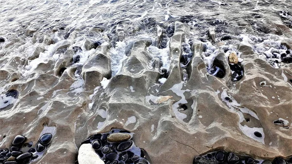 Fotografia Areia Praia Fossilizada Parque Natural Cabo Gata Andaluzia Espanha — Fotografia de Stock