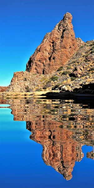 Caadas Del Teide Reflected Water Tenerife Spain — Stock Photo, Image