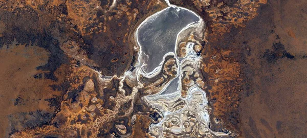 Abstrakcyjny Krajobraz Pustyń Afryki Powietrza Naśladując Kształty Kolory Krajobrazów Dystopii — Zdjęcie stockowe