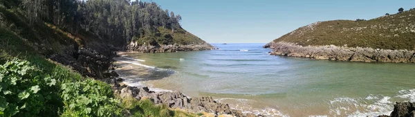 Панорамна Фотографія Пляжу Ніембо Лланес Астурія — стокове фото