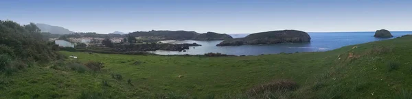 Panorámás Fénykép Strandról Partjáról Celorio Llanes Asturias — Stock Fotó