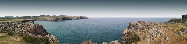 Foto Panorâmica Das Falésias Praia Prias Astúrias Espanha — Fotografia de Stock