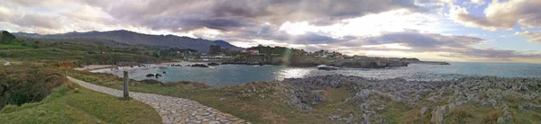 Panoramic Photo Toro Beache Llanes Asturias Spain — Stock Photo, Image