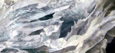 Afrika 'nın çöllerinin soyut manzarası, buzulun şekillerini ve renklerini taklit eden, tür: soyut bir fosil solucanı, soyuttan figüratif yapıya.