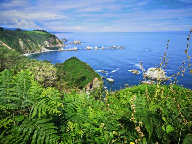 Silence beach, in Asturias, Spain, holiday tourist destination,
