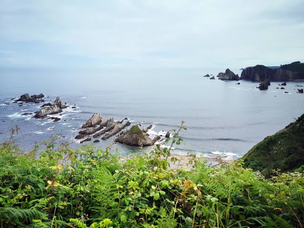 Gueirua Beach Asturias Spain Holiday Tourist Destination — Foto de Stock
