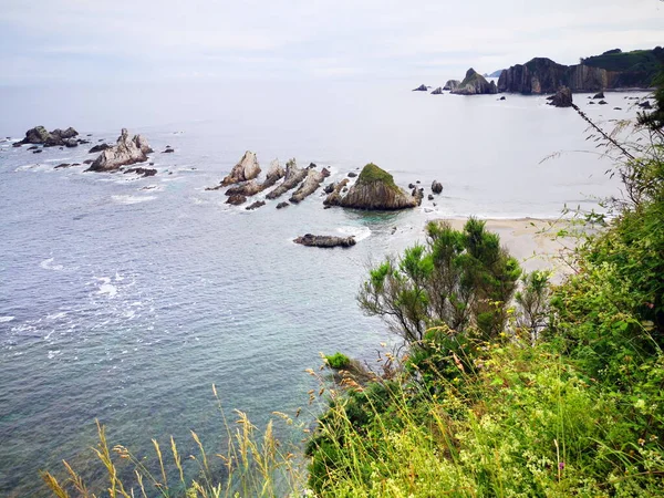 Gueirua Beach Asturias Spain Holiday Tourist Destination — Stok fotoğraf