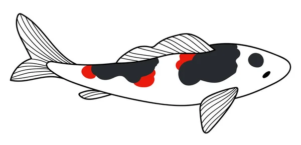 Рибне Векторне Мистецтво Koi Мальована Рука Ілюстрація — стоковий вектор