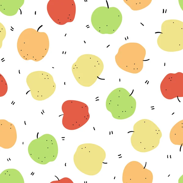 Απρόσκοπτο Μοτίβο Μήλα Χειροποίητο Διανυσματικό Φόντο Υφή Εκτύπωσης Υφάσματος Υφάσματος — Διανυσματικό Αρχείο