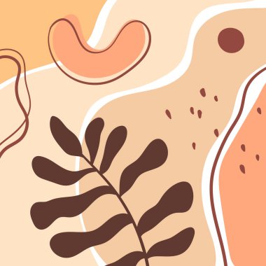 Soyut kompozisyon. Dijital pazarlama için sosyal medya afişi. Çağdaş arka plan. Şablon gönder. El çizimi vektör çizimi