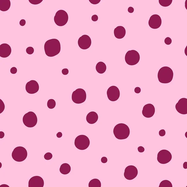 Geometric Seamless Pattern Polka Dot Background Pink Dots Red Background — Stockvektor