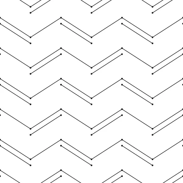 Seamless Geometric Pattern Lines Dots Vector Background Black White Texture — ストックベクタ