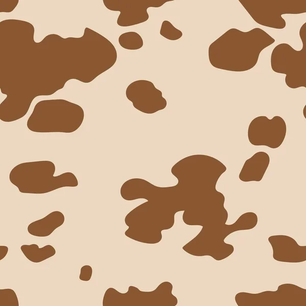 Cow Seamless Pattern Hand Drawn Vector Illustration Brown Background Texture — 스톡 벡터