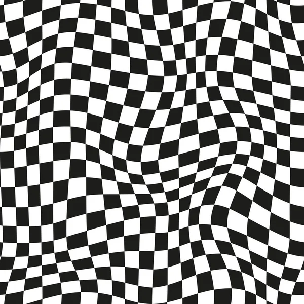 Optical Illusion Abstract Seamless Pattern Vector Background Black White Texture — ストックベクタ