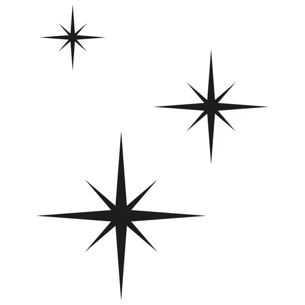 Shiny Sparks Composition Stars Night Sky Symbols Night Vector Illustration — Stock Vector