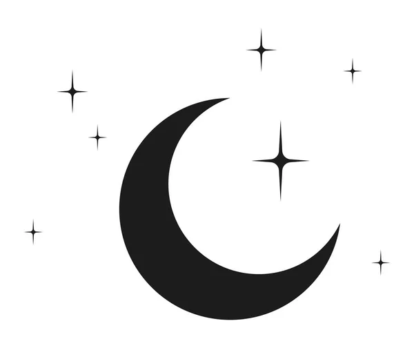Composition Moon Stars Symbol Night Element Web Design Vector Illustration — Stockvektor