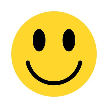 Gülümse ikon. Duygusal yüz ifadesi. Mutlu sembol. Vektör çizimi. Keyfin yerinde. Pozitif emoji.