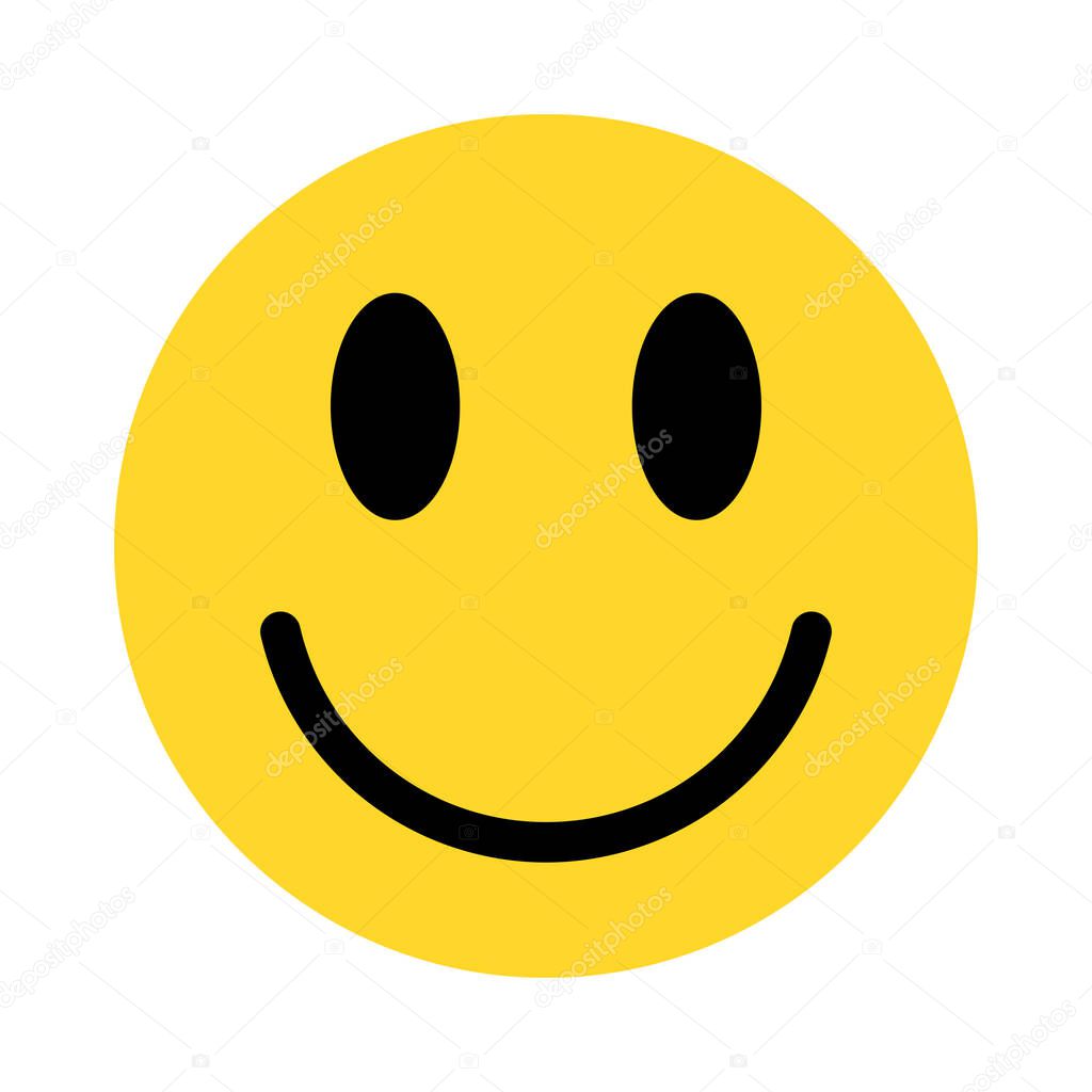 Smile icon. Emoticon face. Happy symbol. Vector illustration. Good mood. Positive emoji.