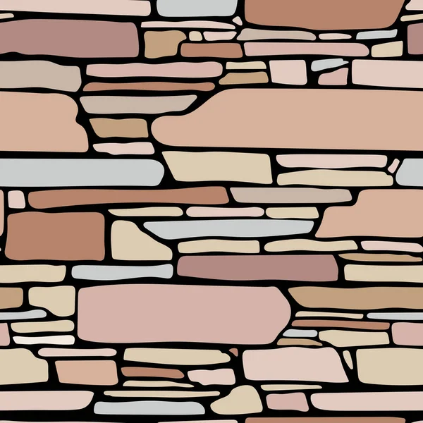 Stone Seamless Pattern Vector Illustration Pastels Colors Wall Texture —  Vetores de Stock