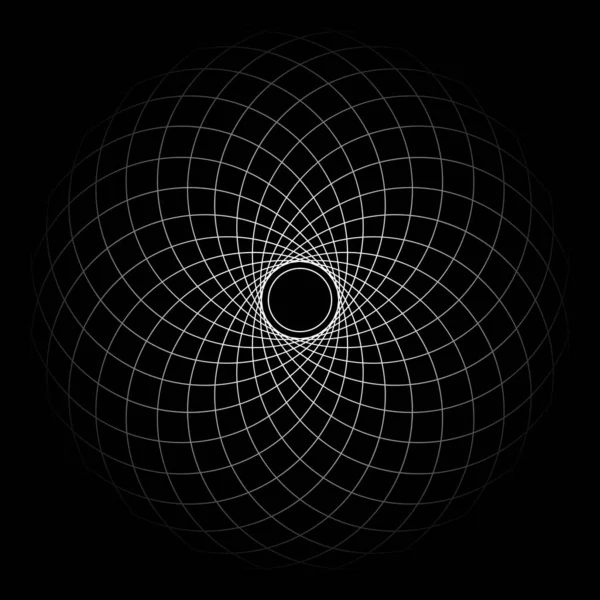 Optical Illusion Black White Abstract Graphic Vector Art Illustration — Διανυσματικό Αρχείο