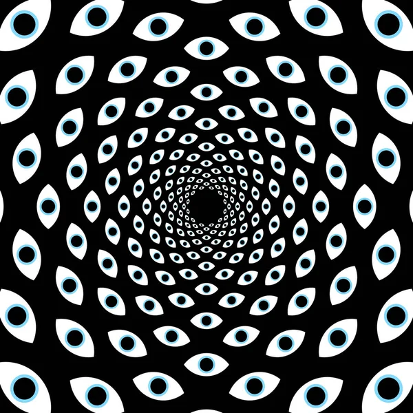 Composition Eyes Surreal Psychedelic Vector Illustration Trippy Background — Vector de stock