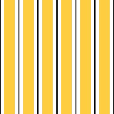 Seamless geometric pattern with black and white lines on yellow background. Vector illustration. Texture for print, textile, fabric, packaging.