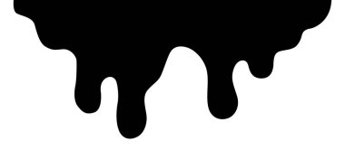 Damlama sınırı. Damlayan sıvı. Boya akışı. Akan boya, lekeler. El çizimi vektör illüstrasyonu.