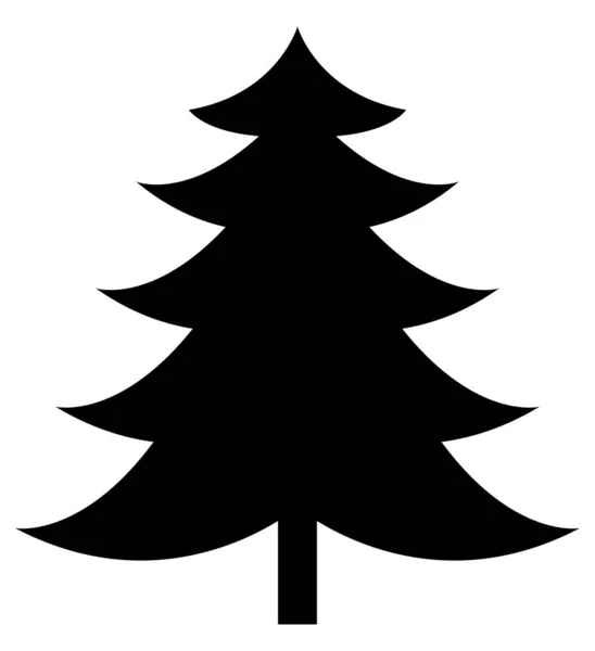 Sílhueta Árvore Natal Ilustração Vetorial Objeto Preto Isolado Sobre Fundo —  Vetores de Stock