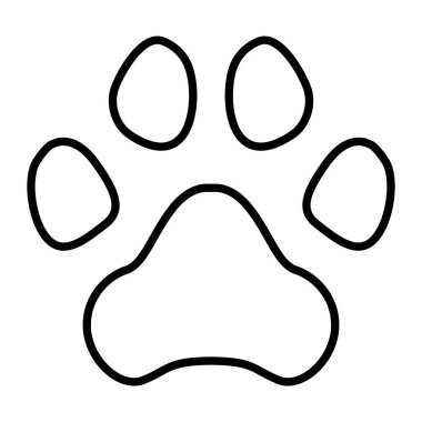Köpek pençesi. Vektör çizimi. İzole edilmiş siyah nesne ob beyaz arkaplan.