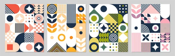 Collection Abstract Posters Contemporary Composition Geometric Shapes Wall Print ロイヤリティフリーのストックイラスト