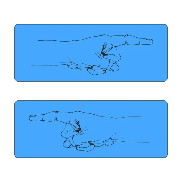 Kuvake, jossa käsi osoittaa suuntaan . — vektorikuva