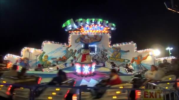 Carnival roller sled ride — Stock Video